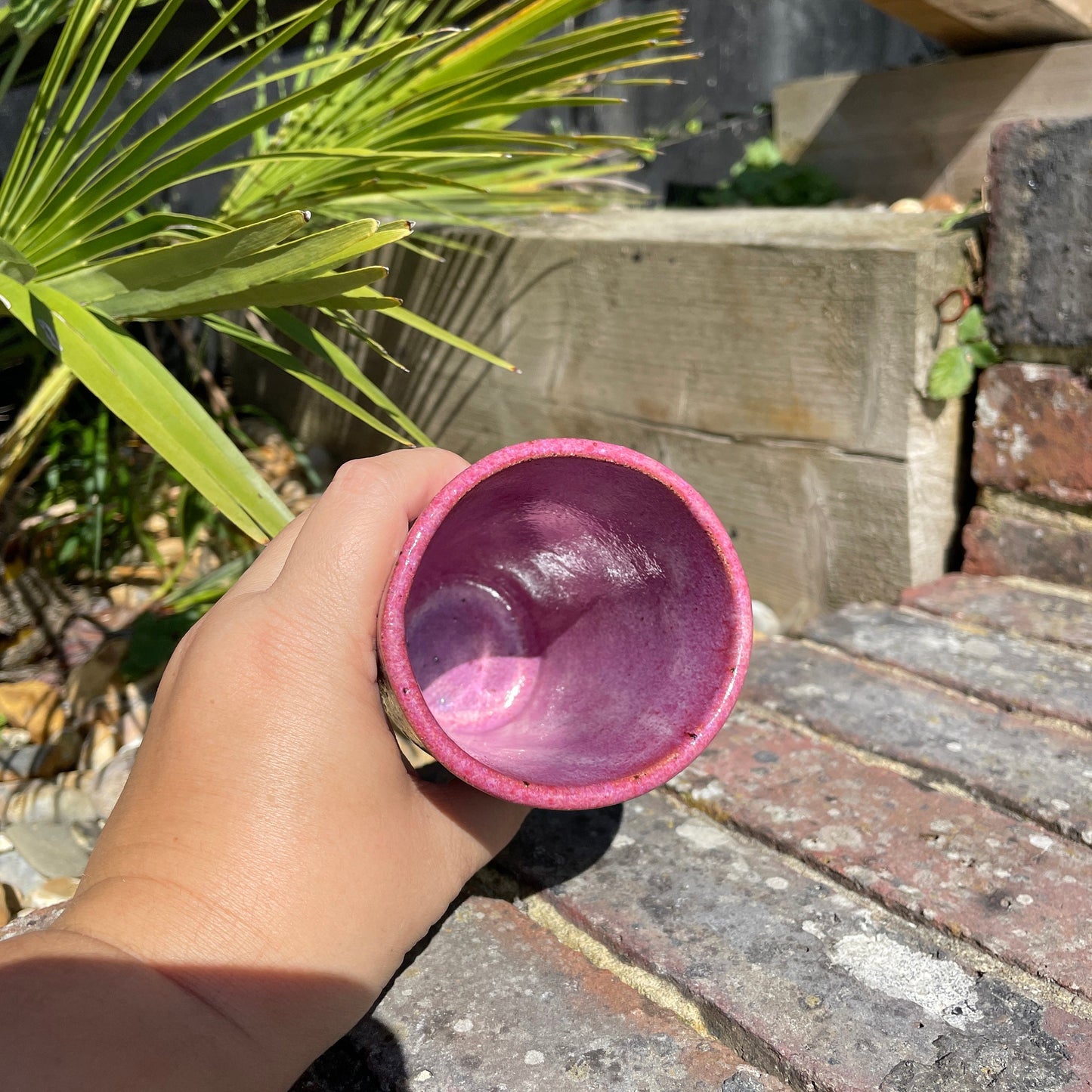 Pink Ceramic Tumbler, Handmade Modern Cup