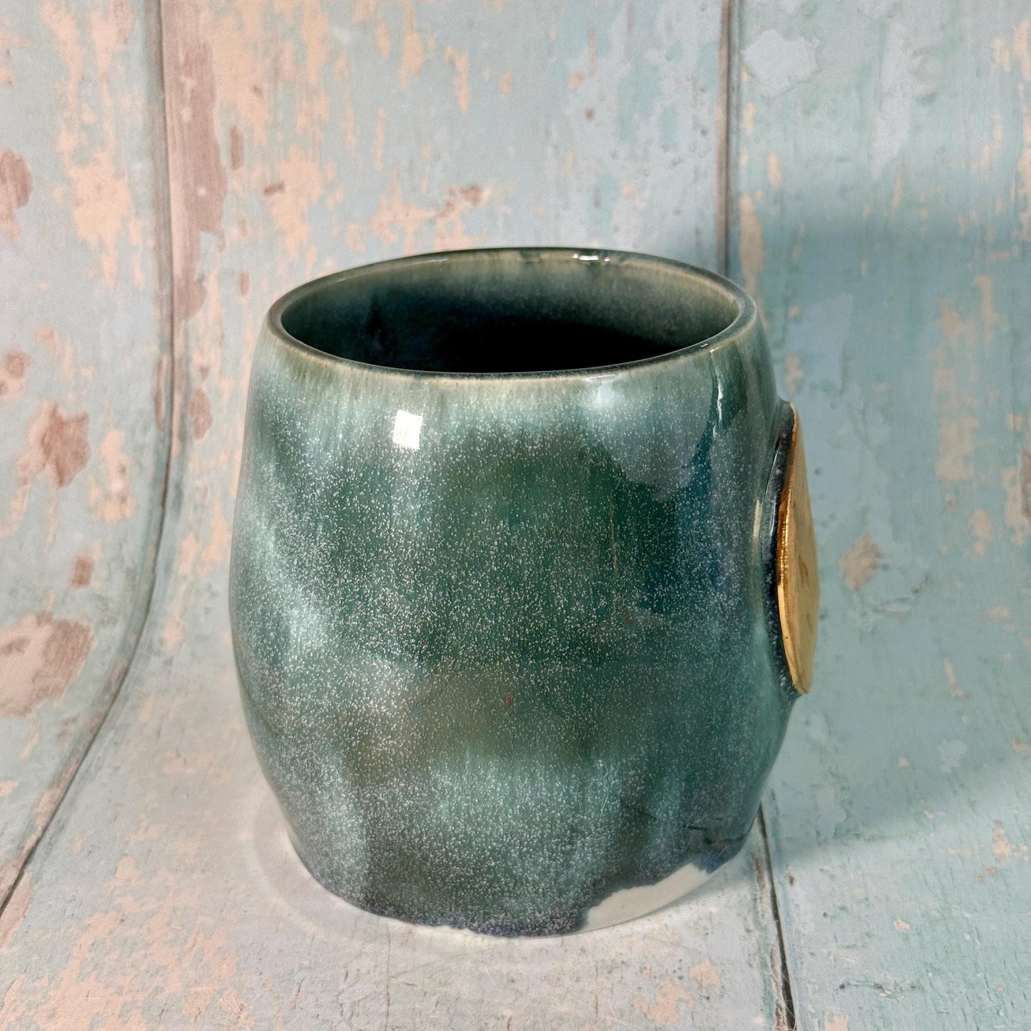 Green Moon Mug, Large Ceramic Cup