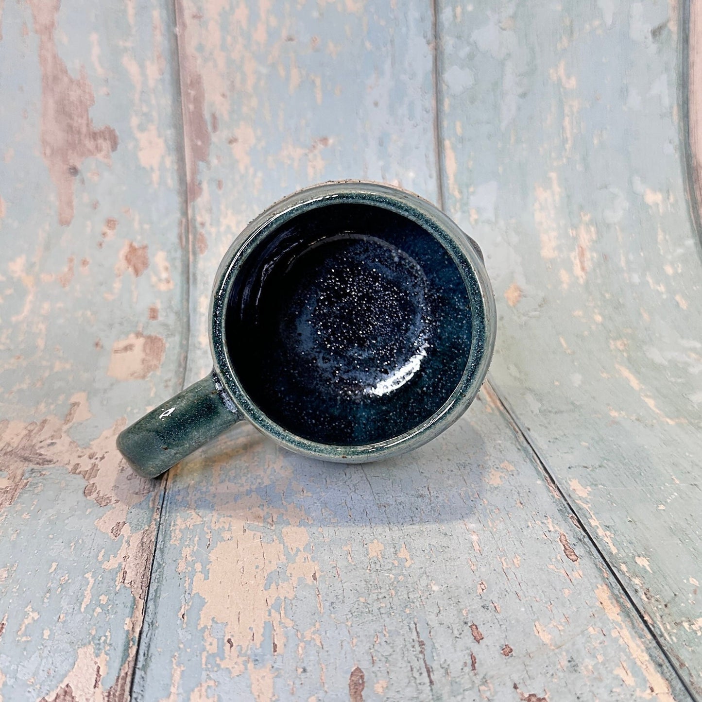 Green Ginkgo Mug, Large Ceramic Cup