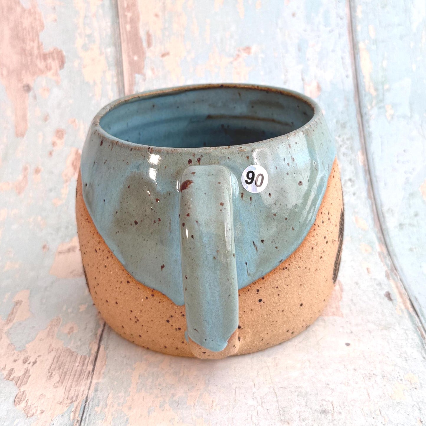 Turquoise Seahorse Mug, Large Ceramic Cup