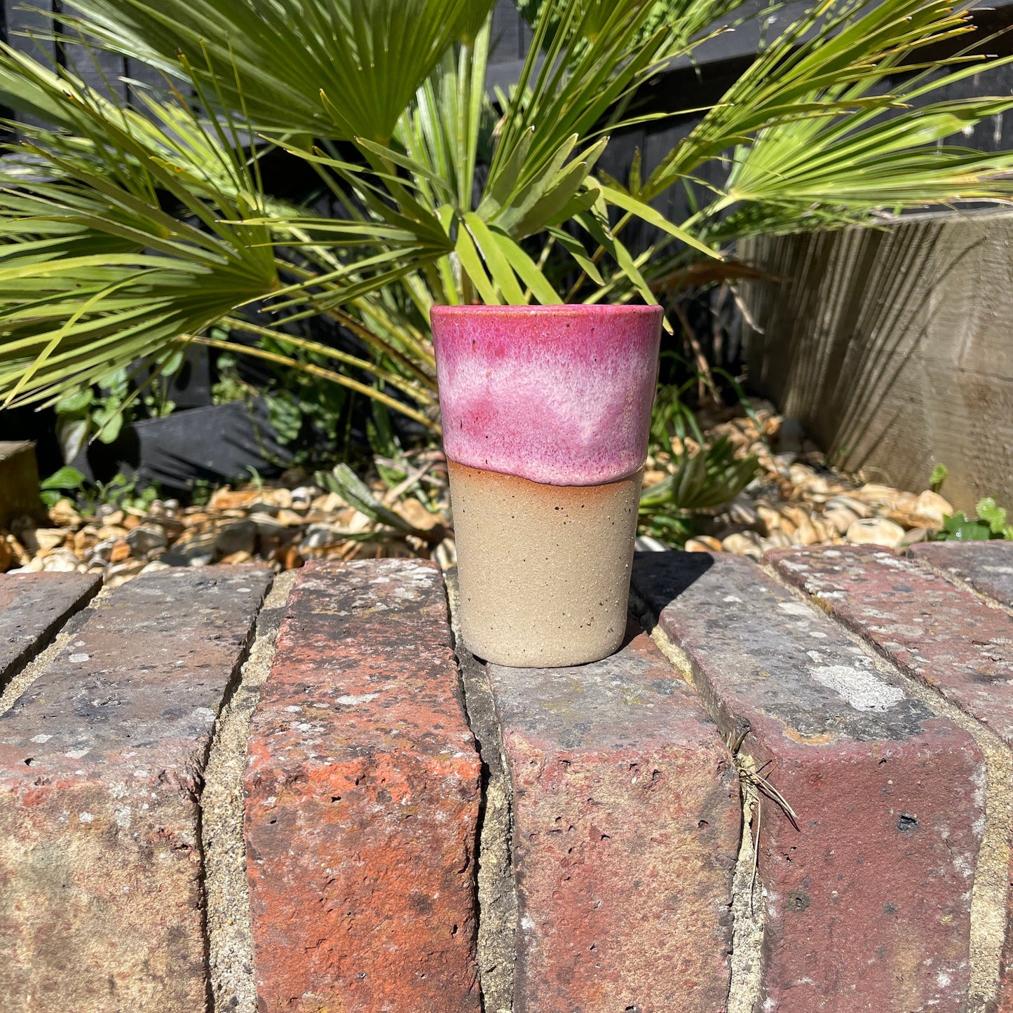 Pink Ceramic Tumbler, Handmade Modern Cup
