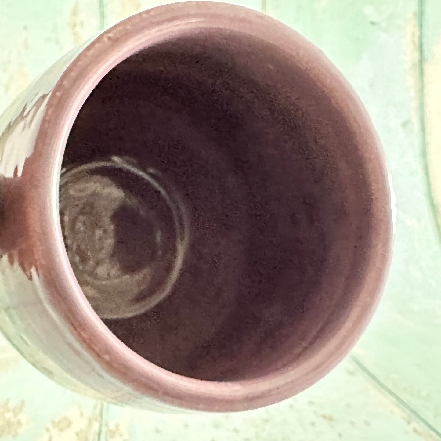 Handmade Purple and Green Mug, Drippy Glazed Ceramic Cup