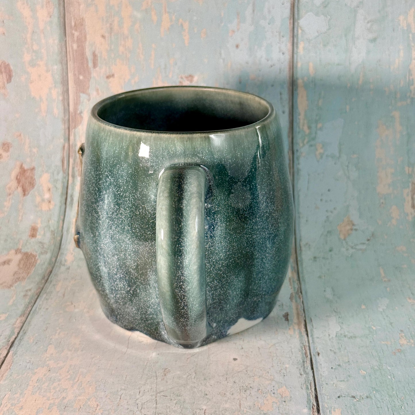 Green Moon Mug, Large Ceramic Cup