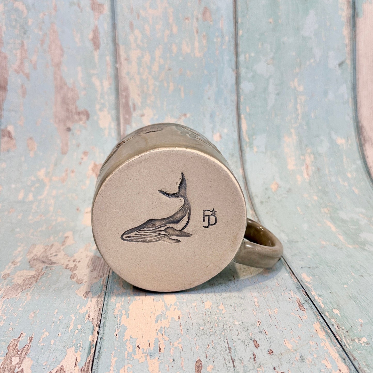 Grey Humpback Whale Mug, Large Ceramic Cup