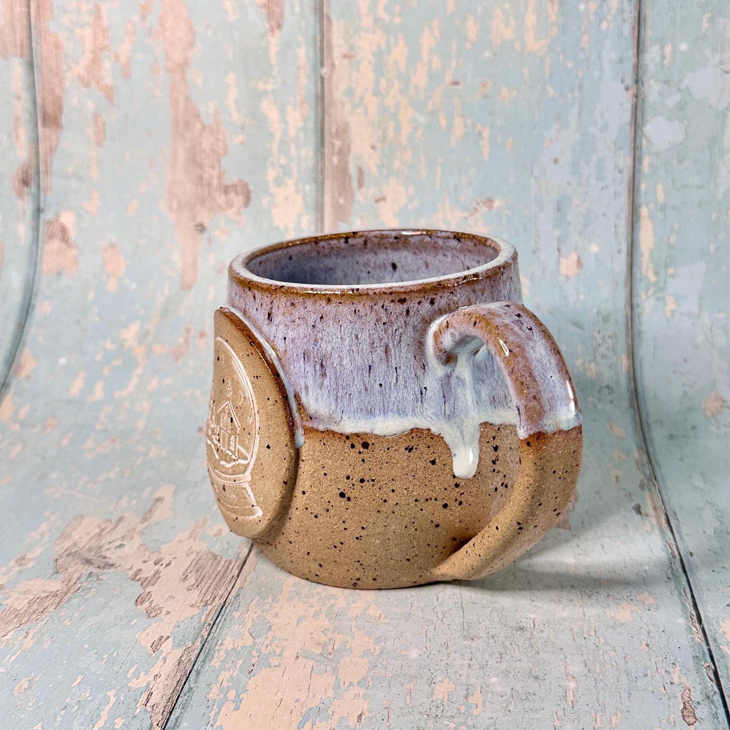 White Christmas Snow Globe Mug, Handmade Ceramic Cup