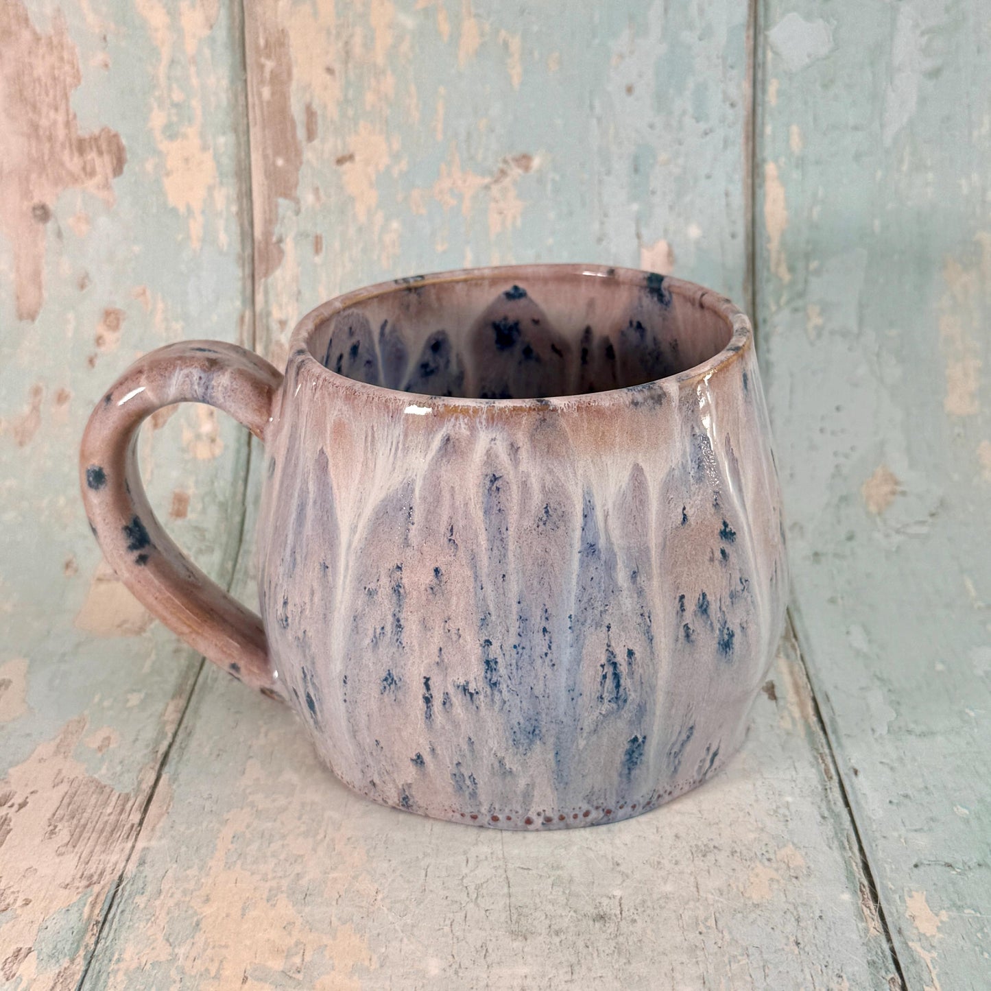 Lavender and Gold Northern Star Mug, Handmade Ceramic Mug