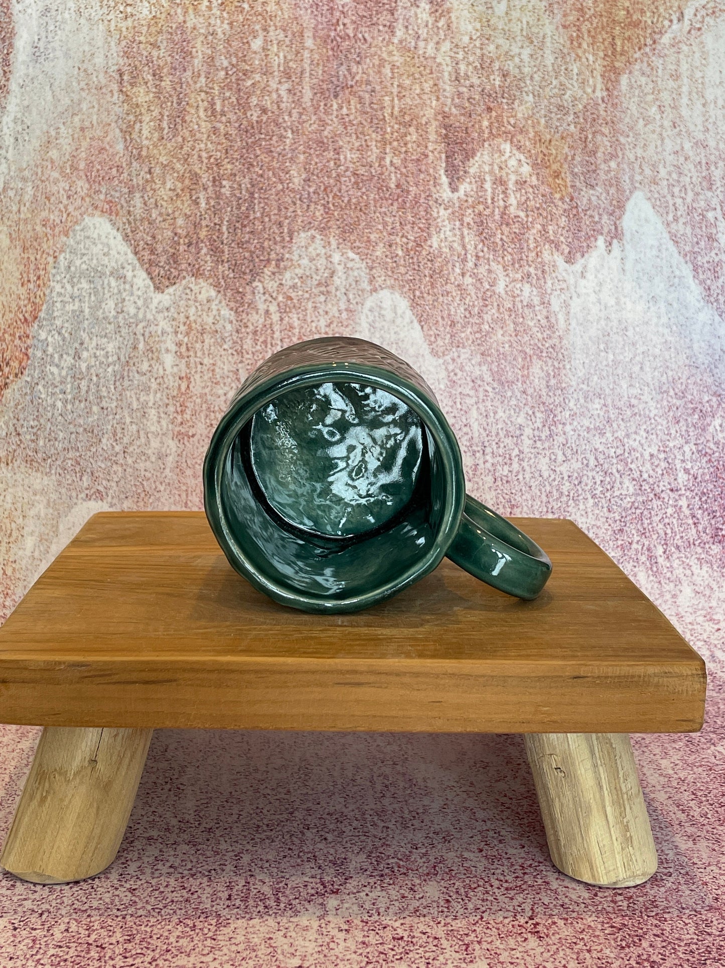 Monstera Leaf Mug, Small Green Ceramic