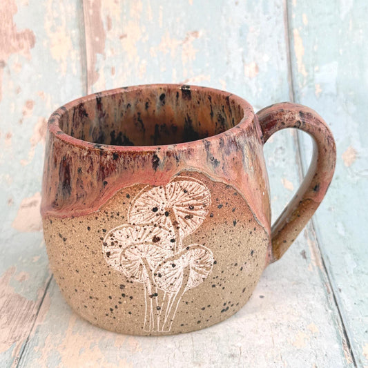 Plum Mushroom Mug, Fungi Ceramic Cup - second