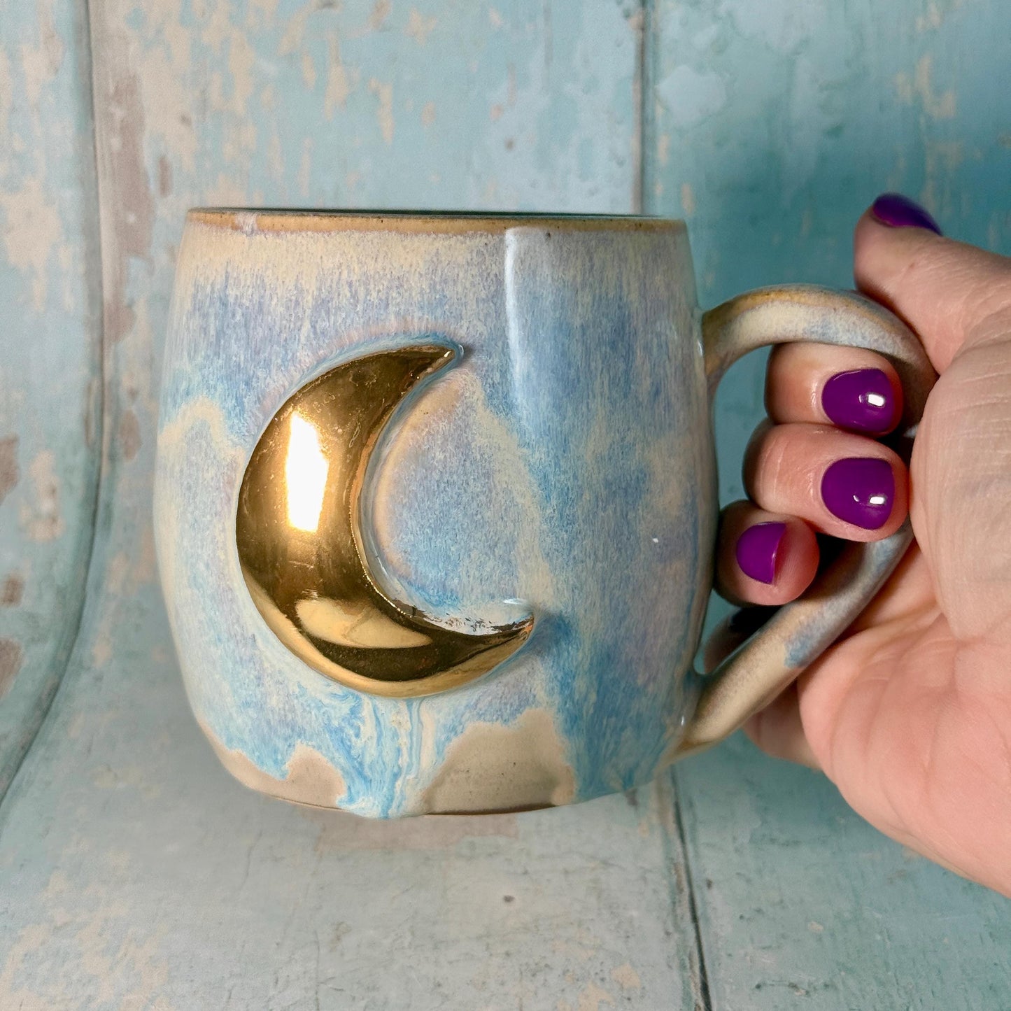 Blue Moon Mug, Large Ceramic Cup