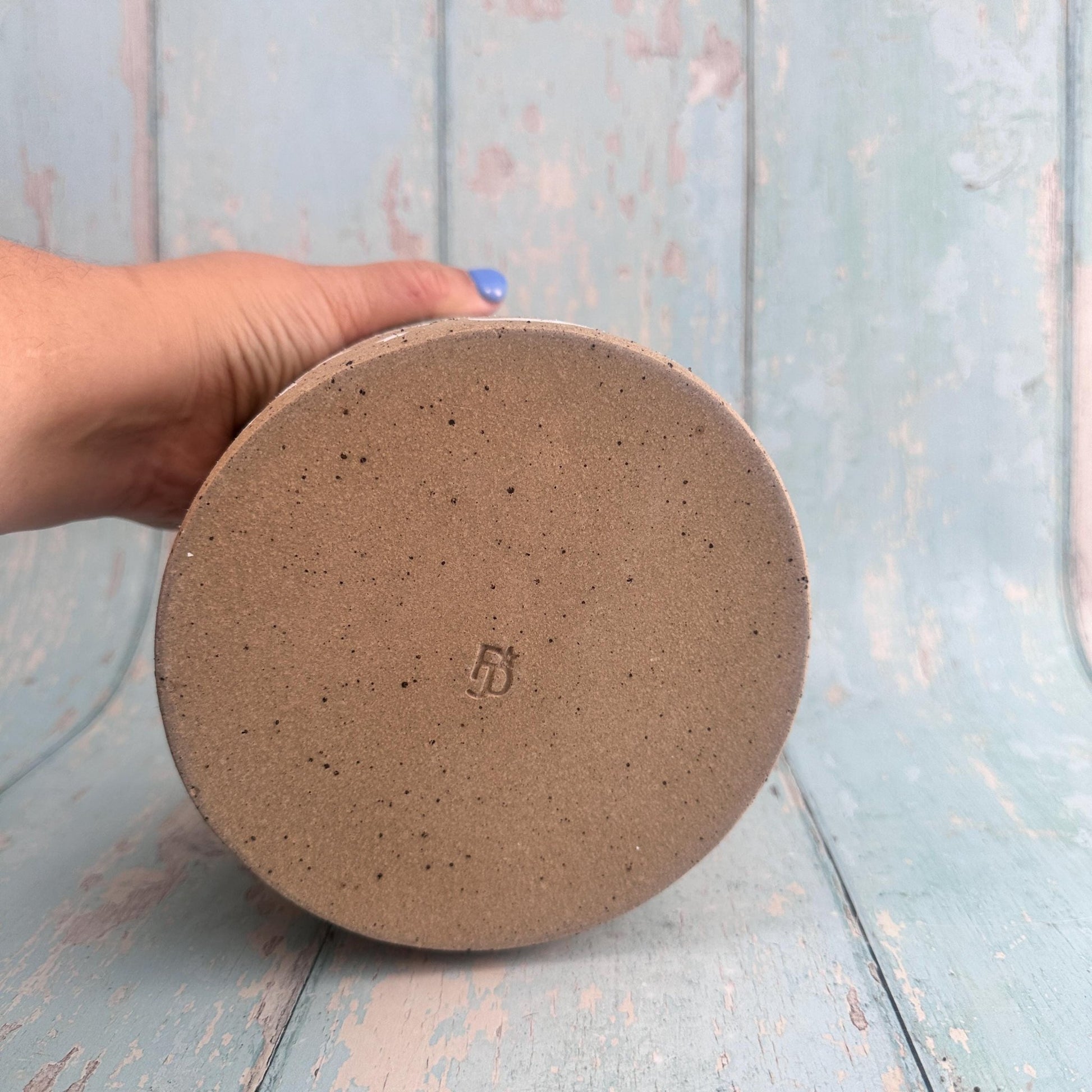 Aqua Green Moth and Moon Ceramic Planter, Indoor Plant Pot - FJD Ceramics