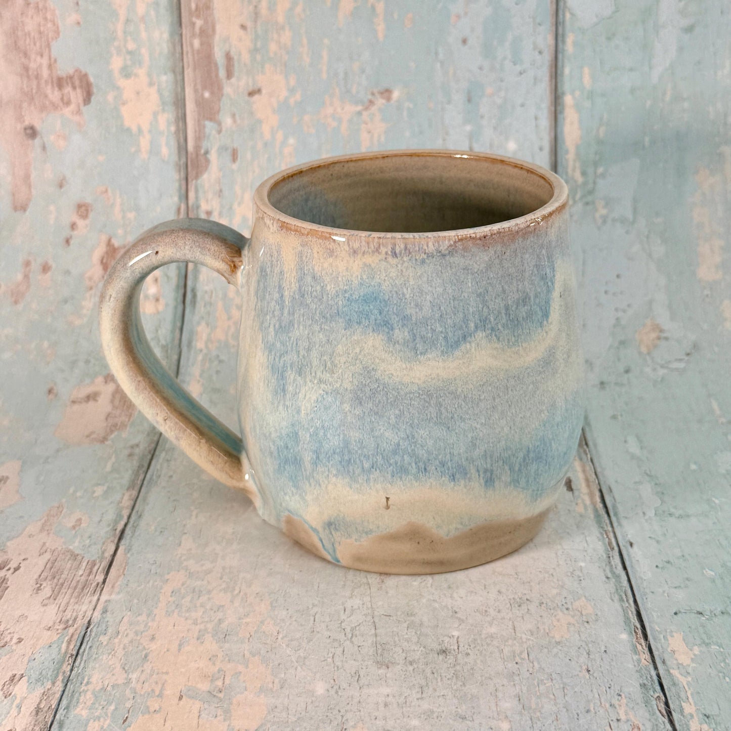 Blue and Gold Northern Star Mug, Handmade Ceramic Mug