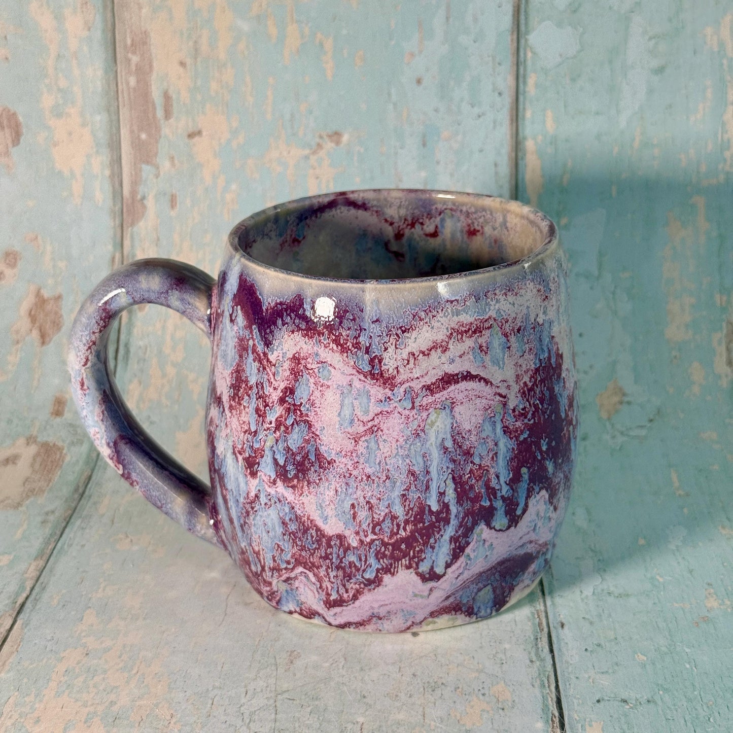 Purple Gold Moon Mug, Handmade Ceramic Mug