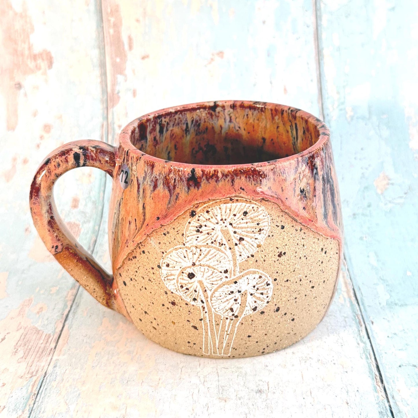 Plum Mushroom Mug, Fungi Ceramic Cup - second