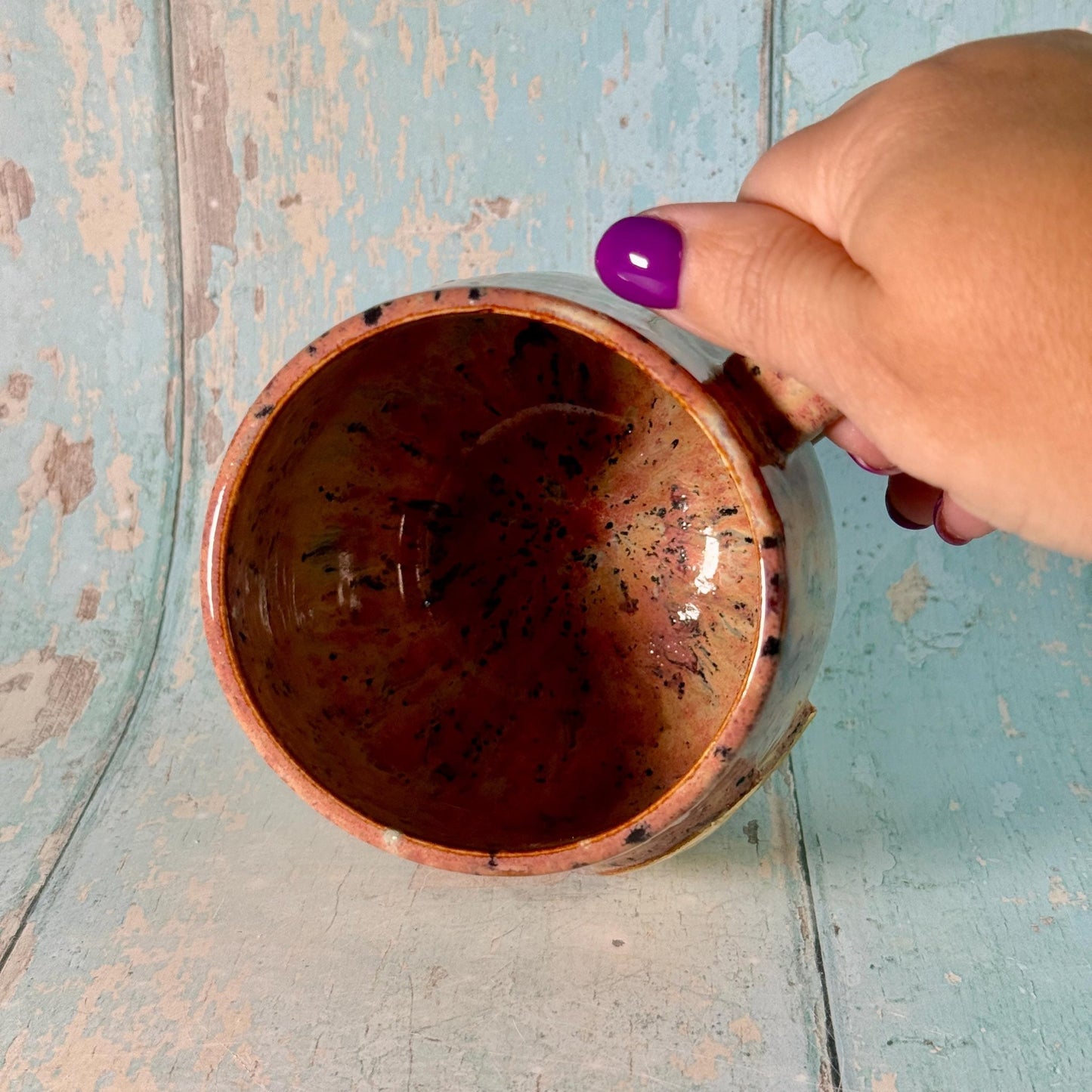 Beige Spotty Gold Moon Mug, Handmade Ceramic Mug - FJD Ceramics