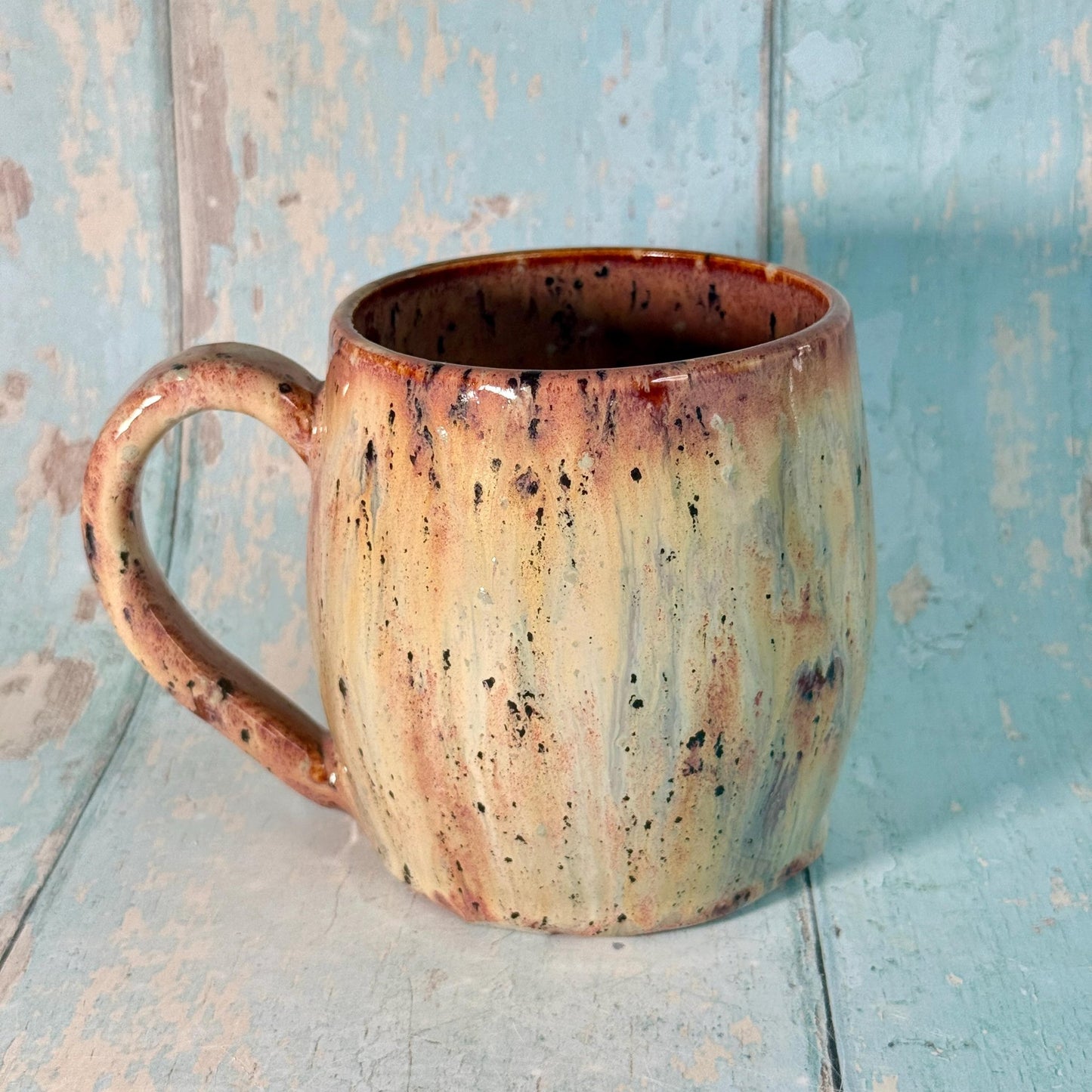 Beige Spotty Gold Moon Mug, Handmade Ceramic Mug - FJD Ceramics