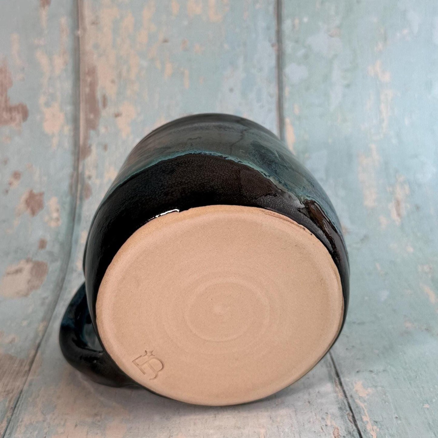Black and Green Moon Mug, Large Ceramic Cup - FJD Ceramics