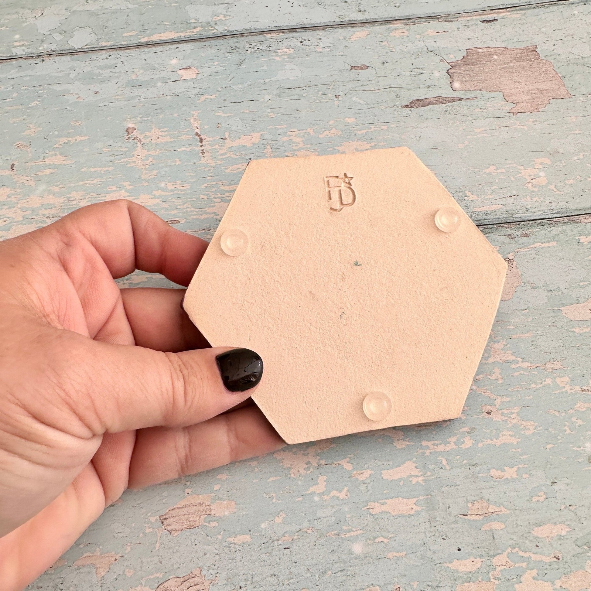 Black and Silver Lotus Flower Coaster Handmade Ceramic - FJD Ceramics