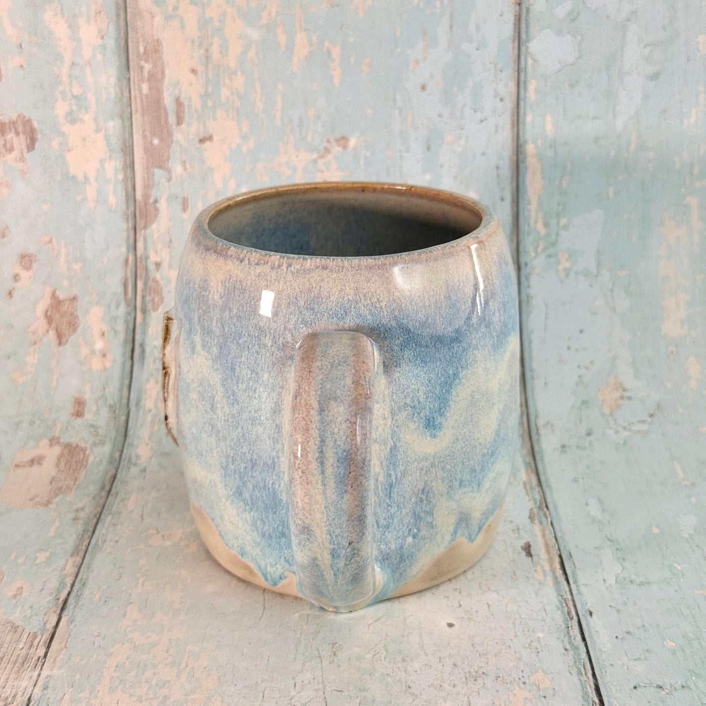 Blue and Gold Lightning Bolt Mug, Handmade Ceramic Cup - FJD Ceramics