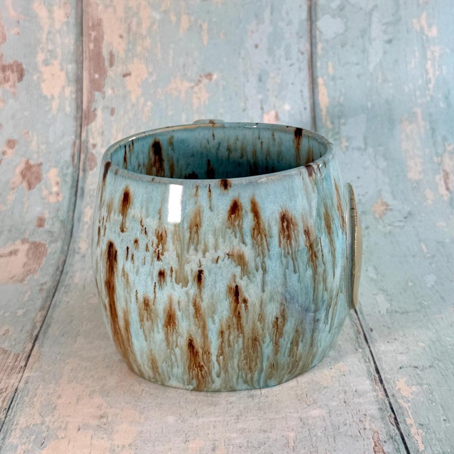 Blue and Gold Moon Mug, Handmade Ceramic Mug - FJD Ceramics