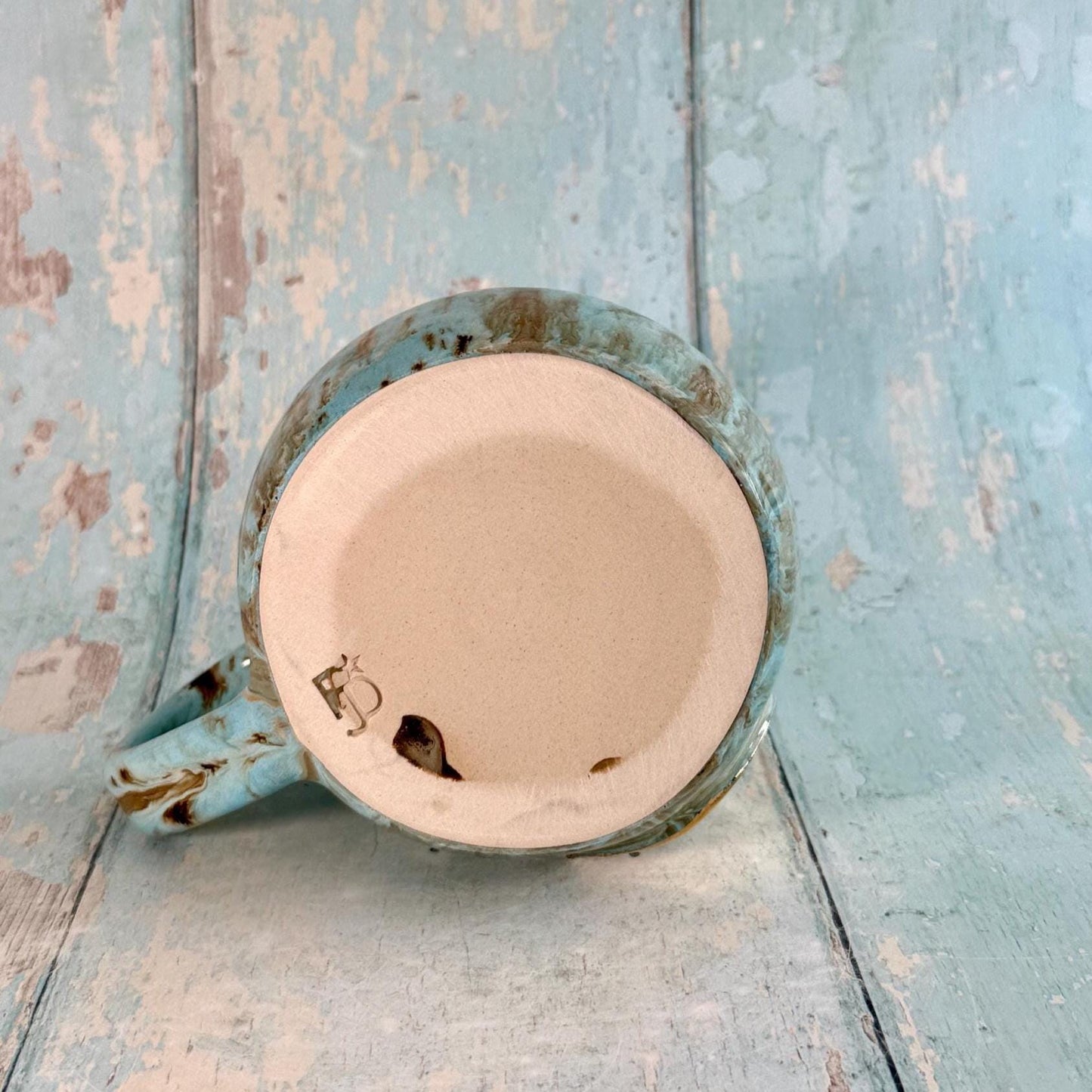 Blue and Gold Moon Mug, Handmade Ceramic Mug - FJD Ceramics