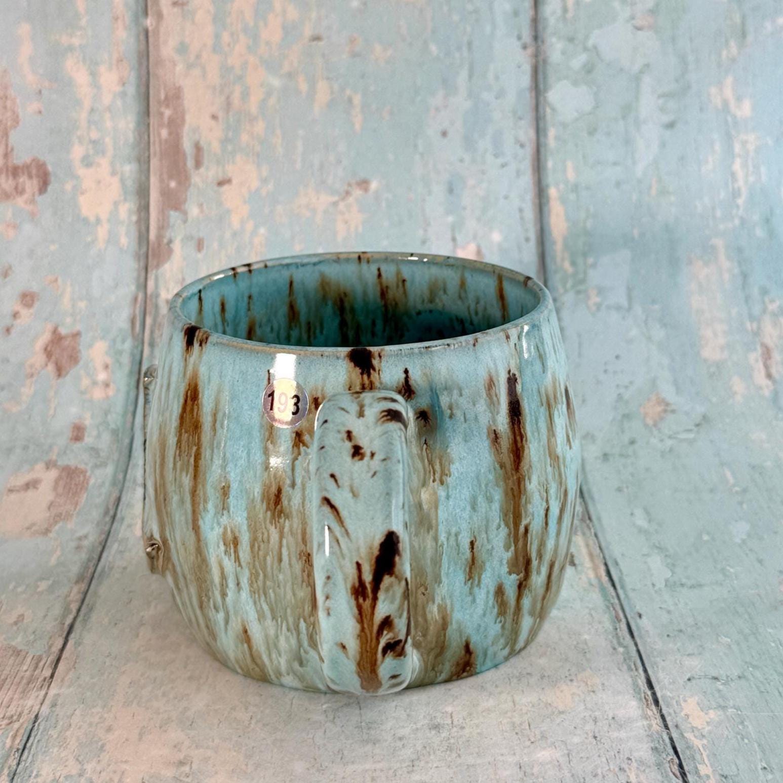 Blue and Gold Moon Mug, Handmade Ceramic Mug - FJD Ceramics