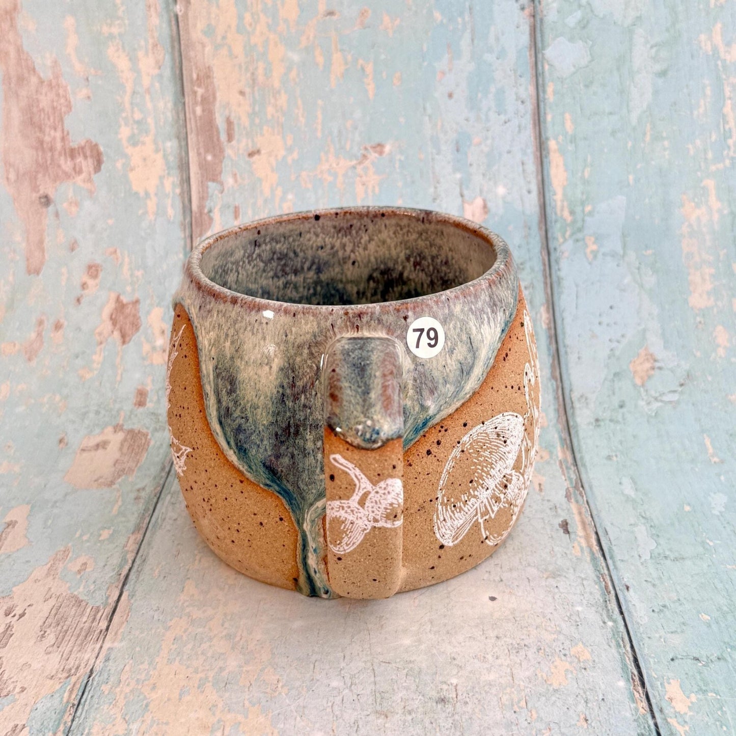 Blue Autumn Fall Mug, Large Ceramic Cup - FJD Ceramics