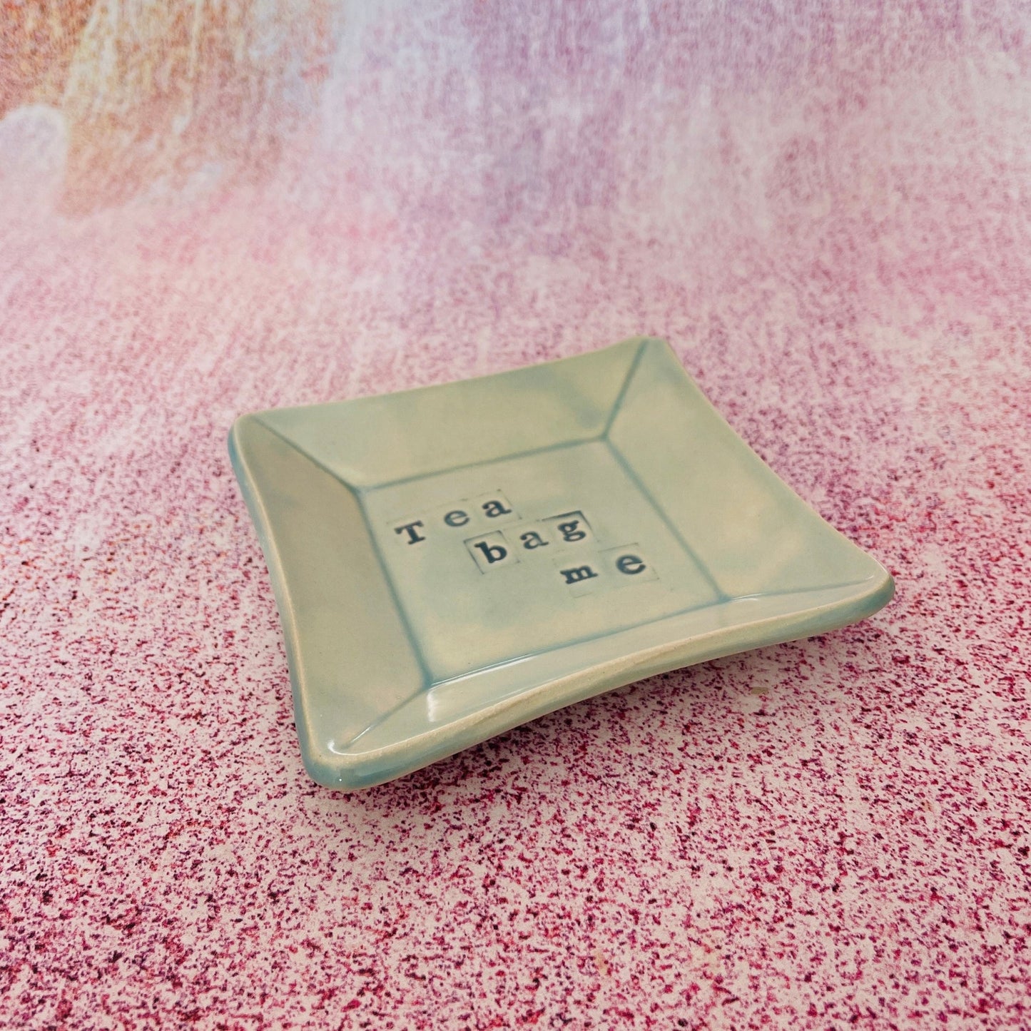 Blue Ceramic Dish, Tea Bag Holder - FJD Ceramics