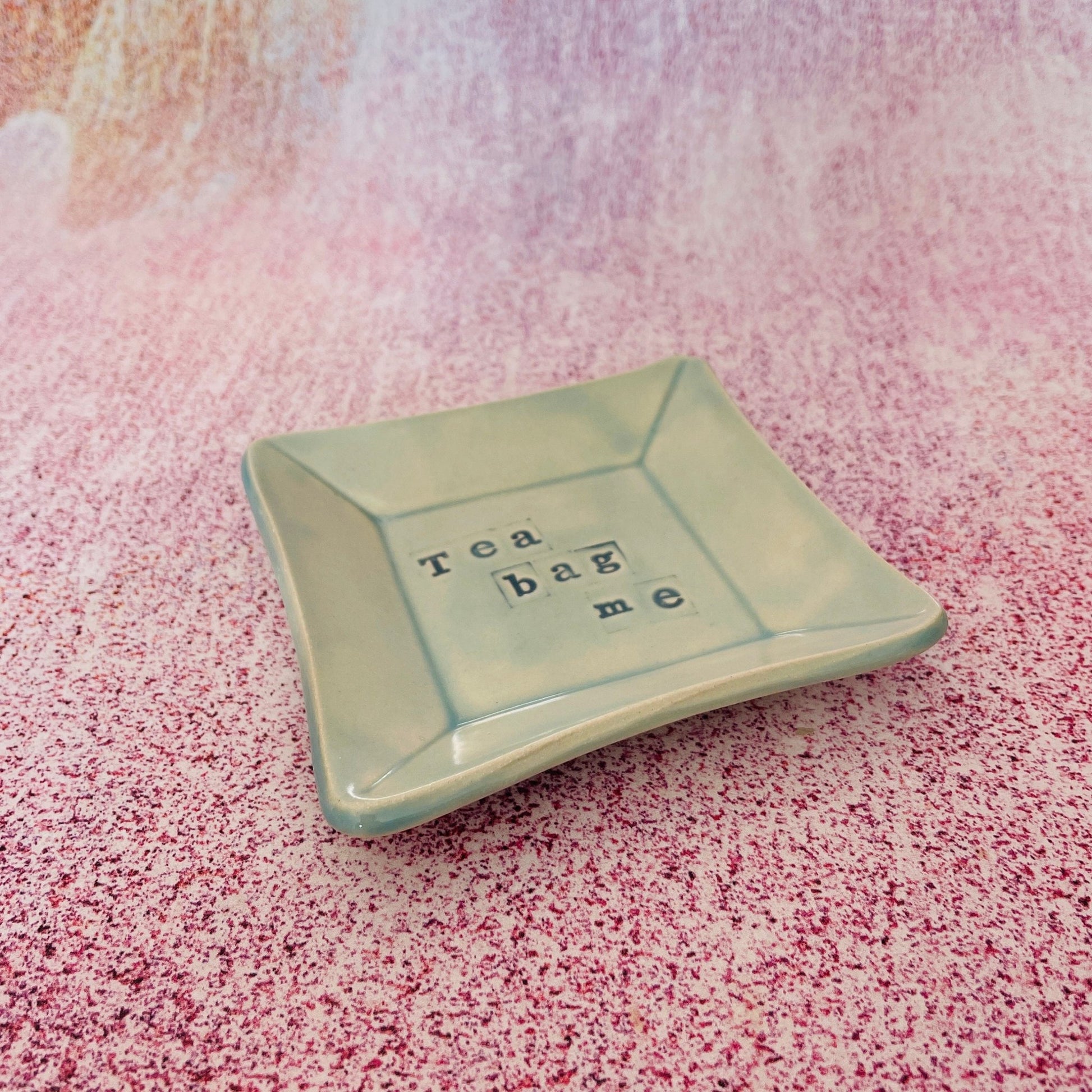 Blue Ceramic Dish, Tea Bag Holder - FJD Ceramics