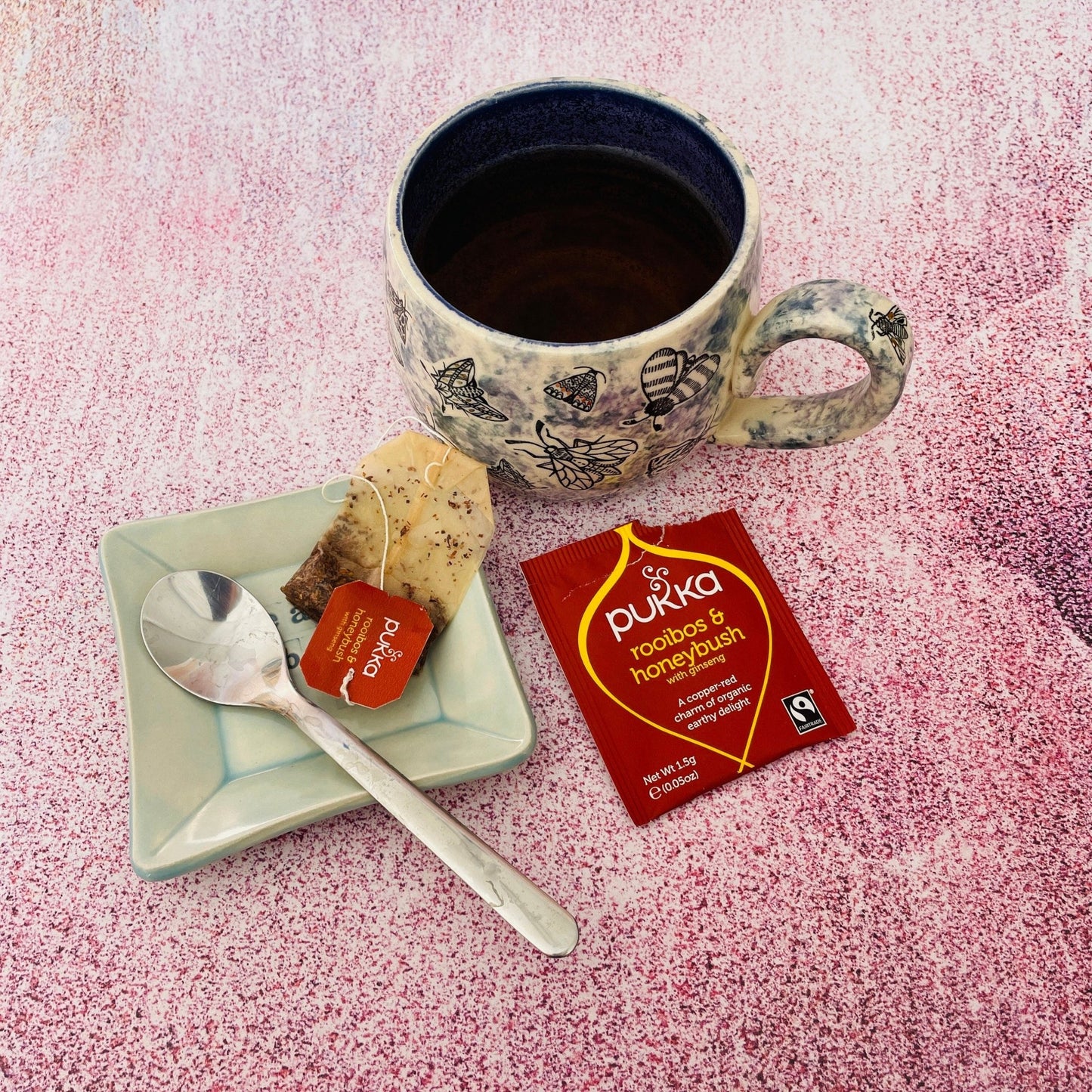 Blue Ceramic Dish, Tea Bag Holder - FJD Ceramics