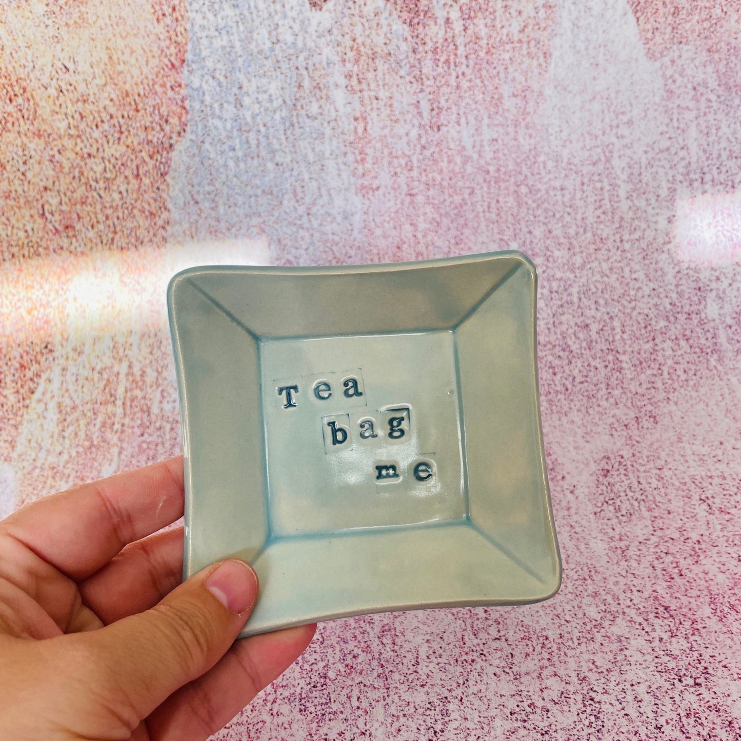 Blue Ceramic Dish, Tea Bag Holder - FJD Ceramics