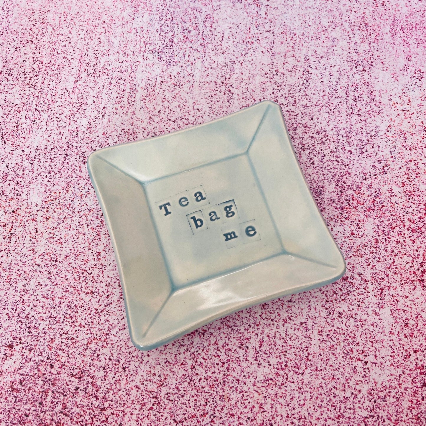 Blue Ceramic Dish, Tea Bag Holder - FJD Ceramics