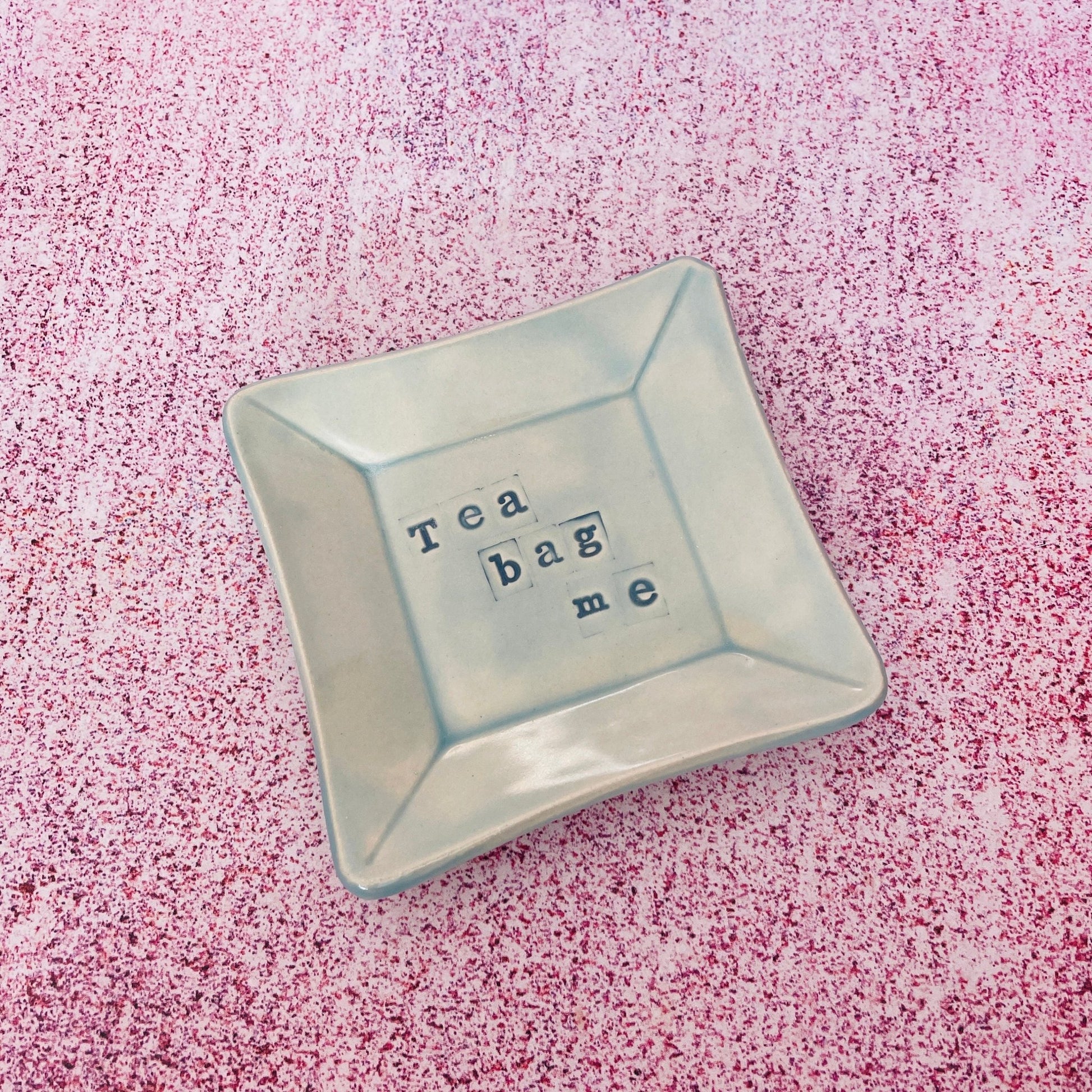 Blue Ceramic Dish, Tea Bag Holder - FJD Ceramics