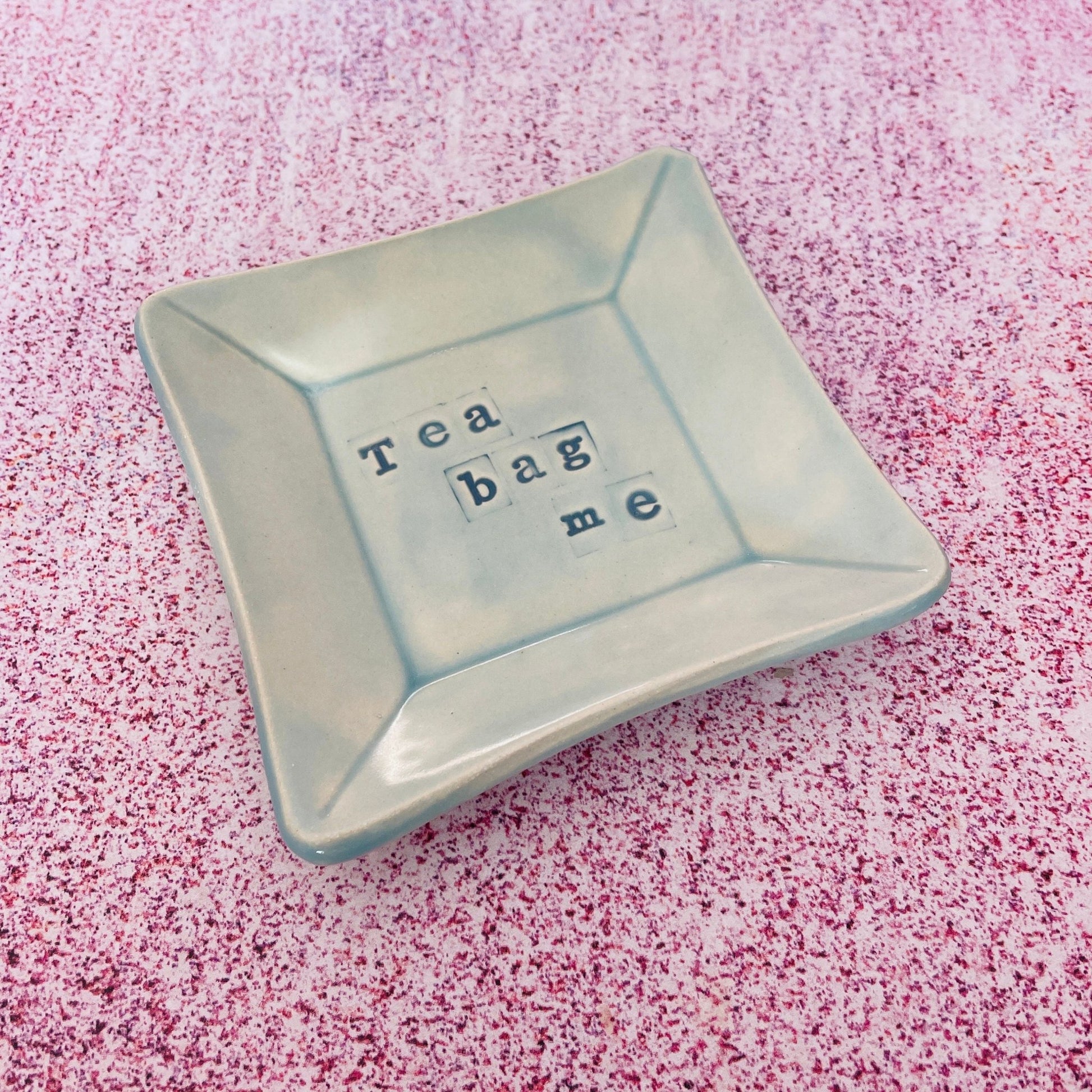 Blue Ceramic Dish, Tea Bag Holder - FJD Ceramics