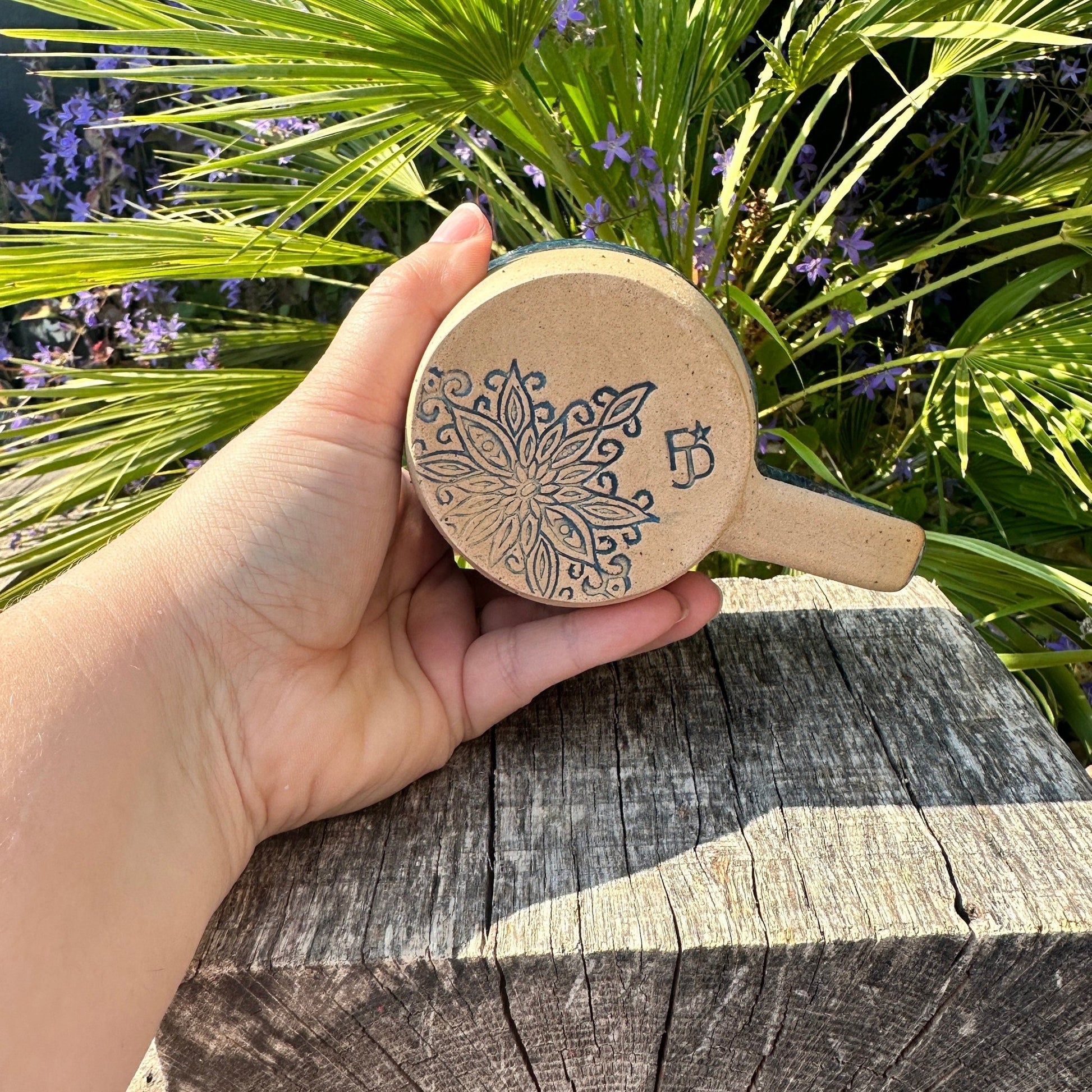 Blue Ceramic Mug, Handmade Pottery Cup - FJD Ceramics