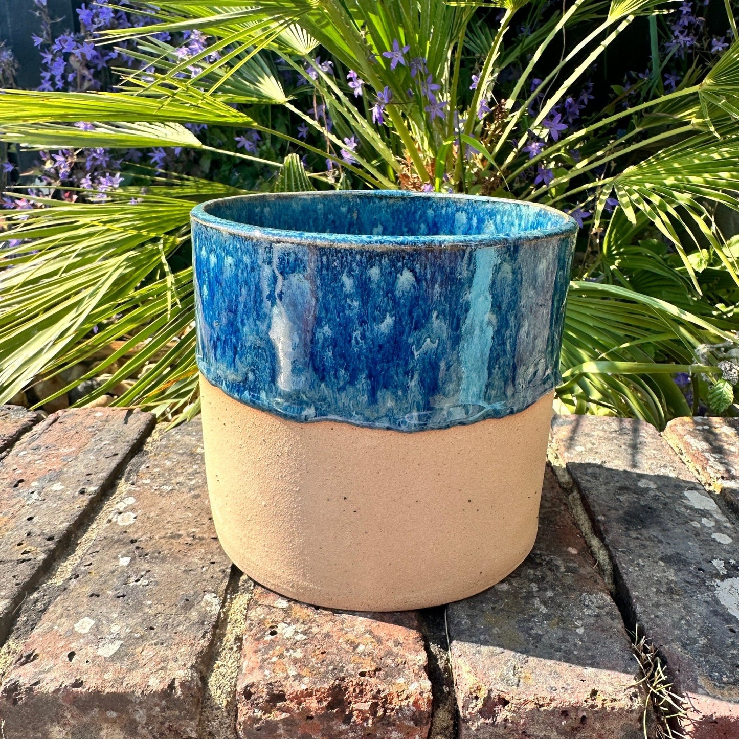 Blue Ceramic Planter, Indoor Plant Pot - FJD Ceramics