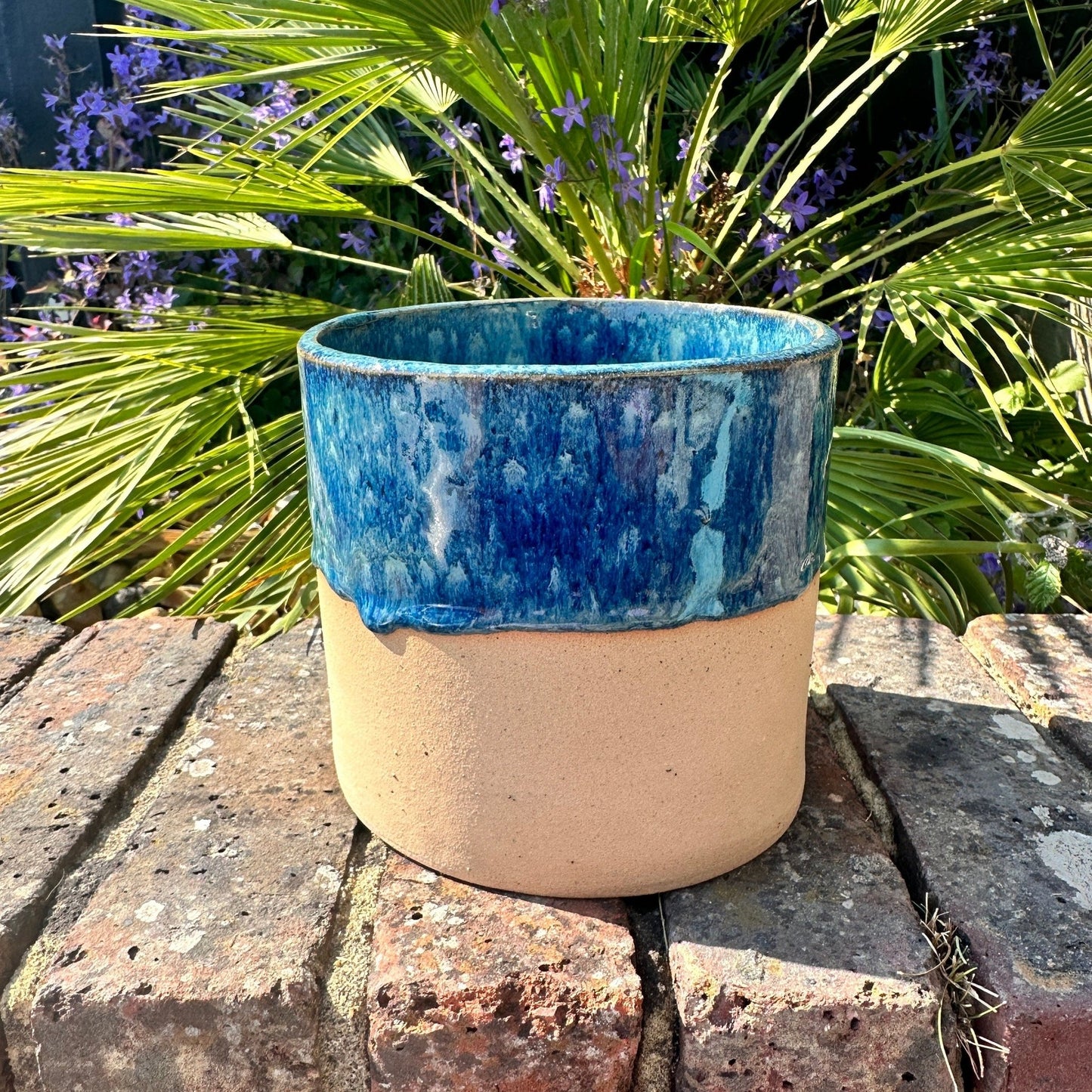 Blue Ceramic Planter, Indoor Plant Pot - FJD Ceramics