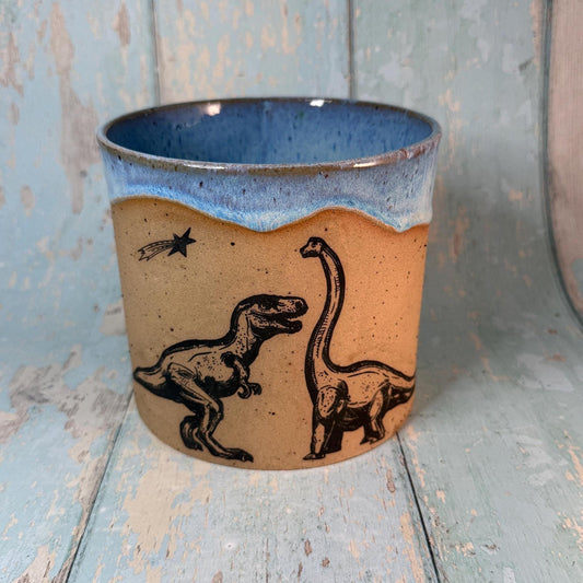 Blue Dinosaur Planter, Ceramic Plant Pot - FJD Ceramics
