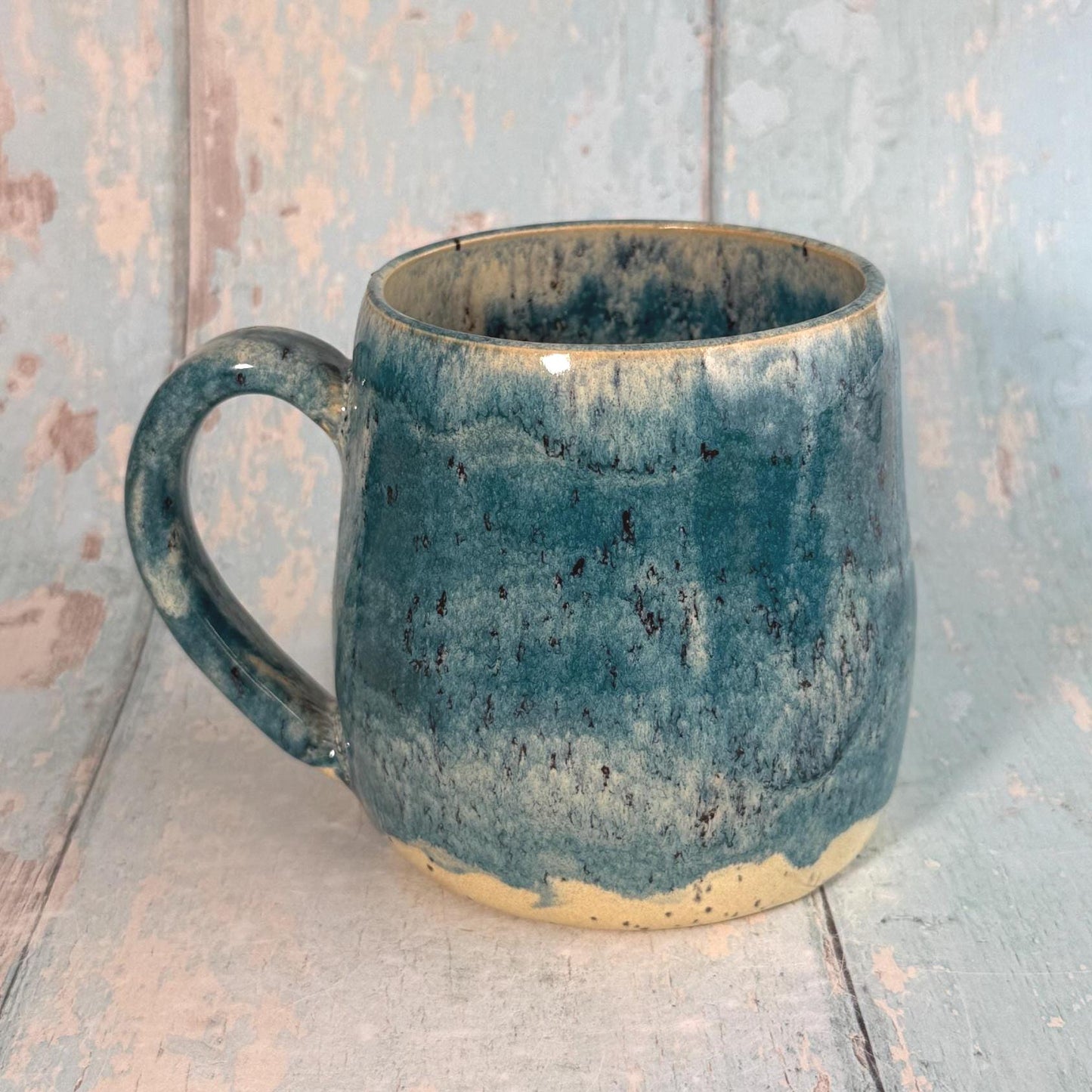 Blue & Green Seahorse Mug, Large Ceramic Cup - FJD Ceramics
