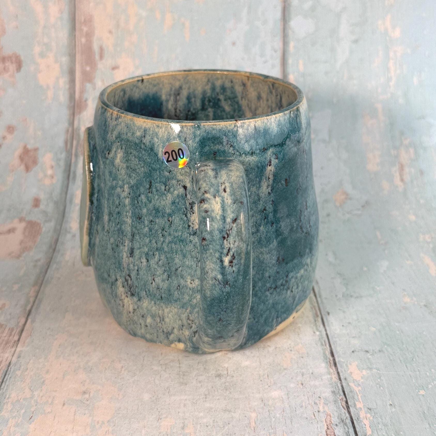 Blue & Green Seahorse Mug, Large Ceramic Cup - FJD Ceramics