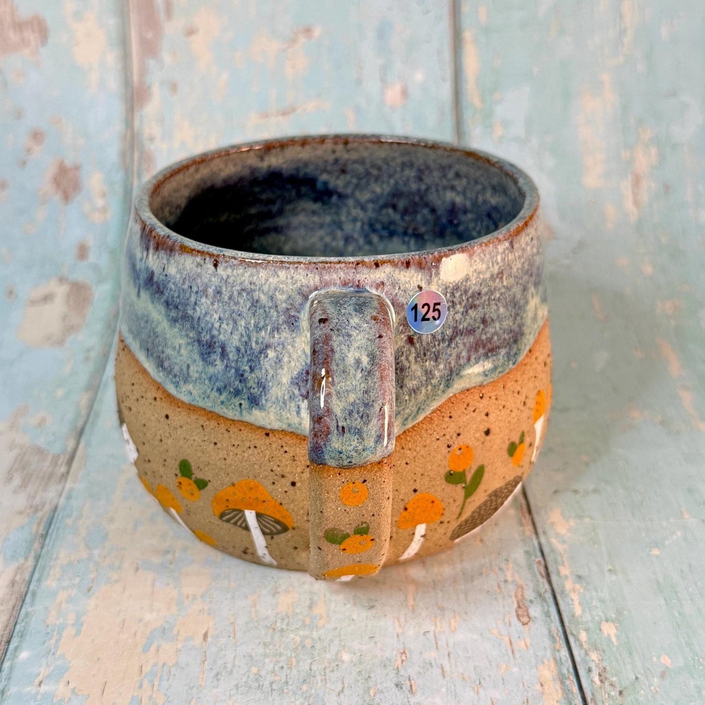 Blue Grey Hedgehog Mug, Large Ceramic Cup - FJD Ceramics