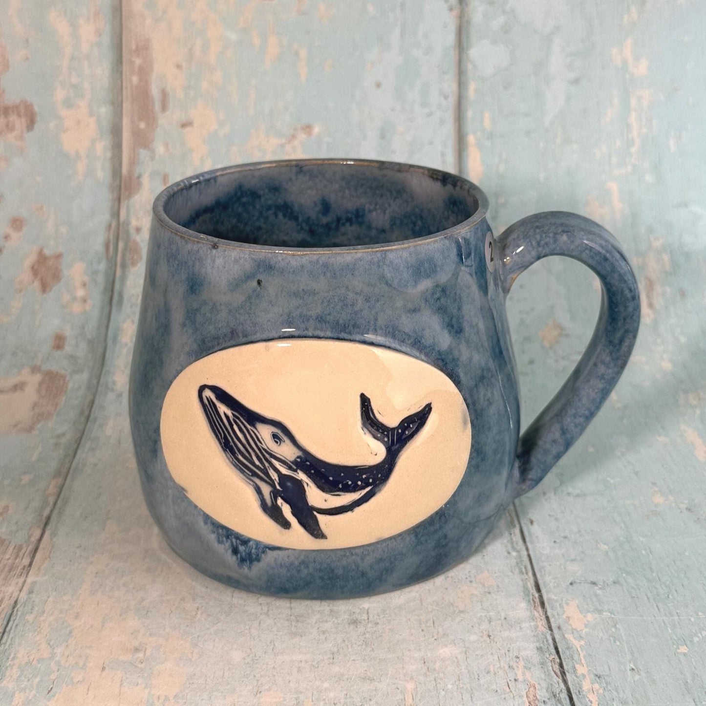 Blue Humpback Whale Mug, Large Ceramic Cup - FJD Ceramics