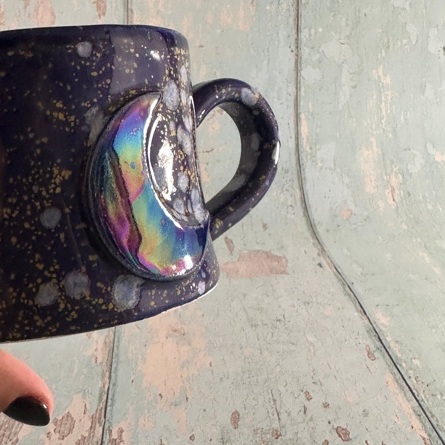 Blue Moon Mug, Large Ceramic Cup - FJD Ceramics