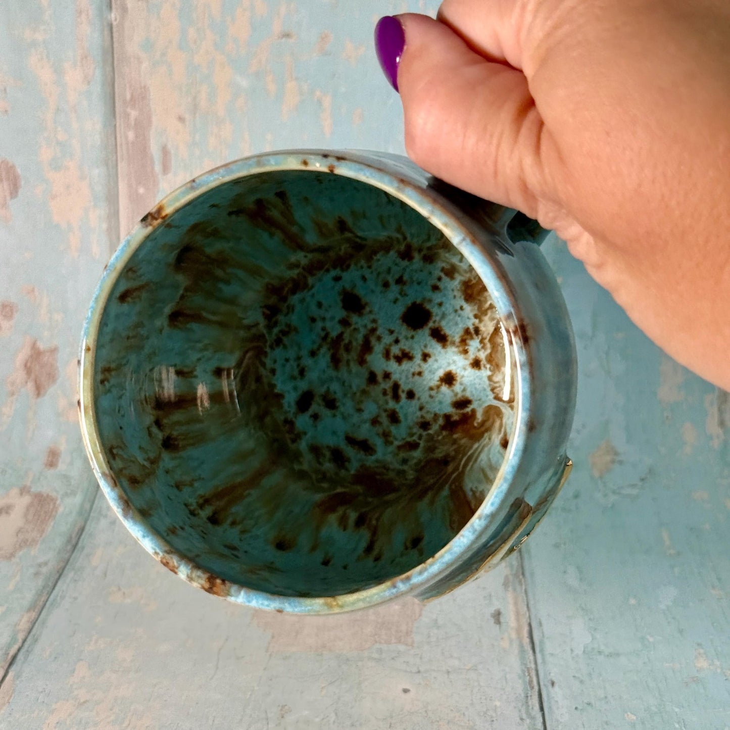 Blue Moon Mug, Large Ceramic Cup - FJD Ceramics