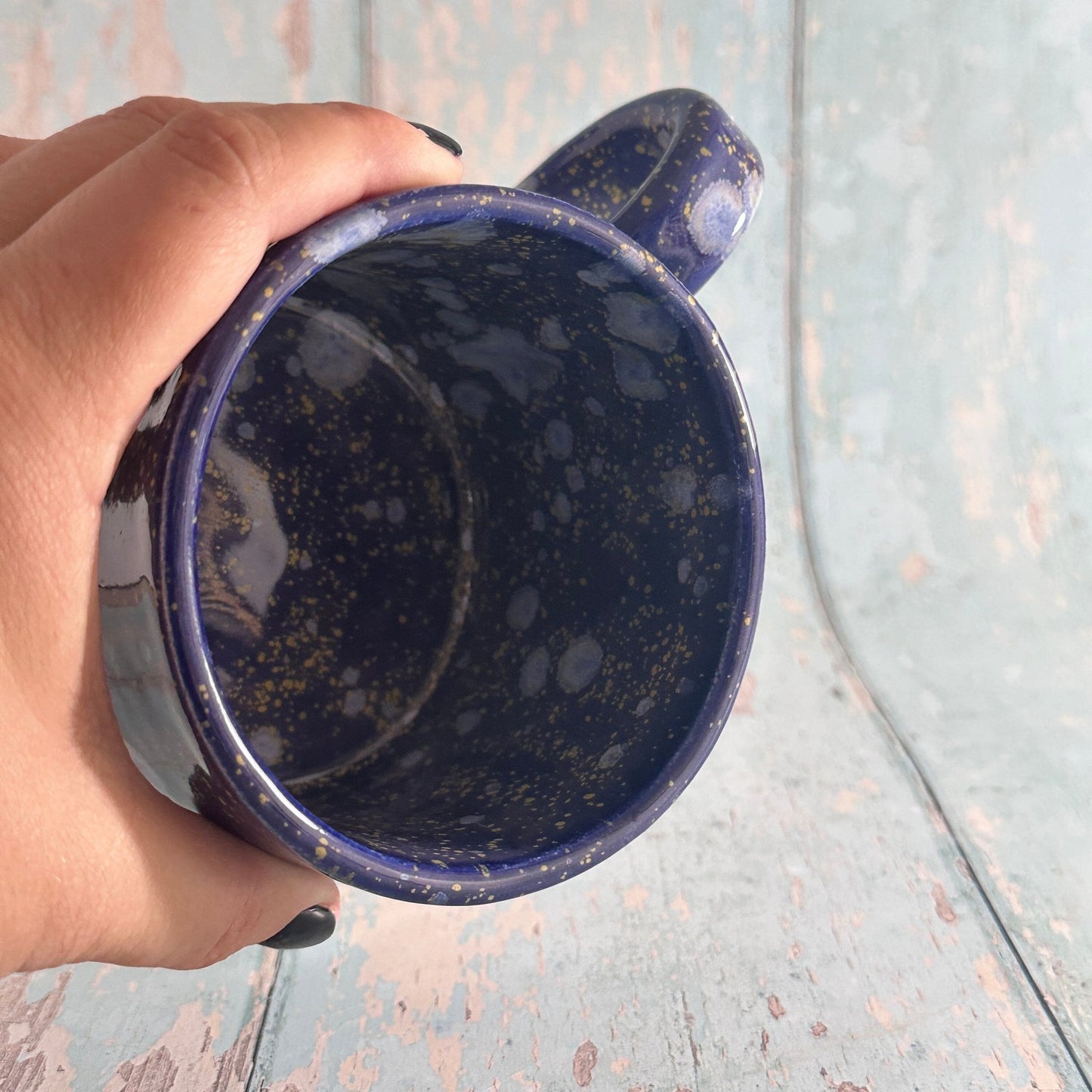 Blue Moon Mug, Large Ceramic Cup - FJD Ceramics