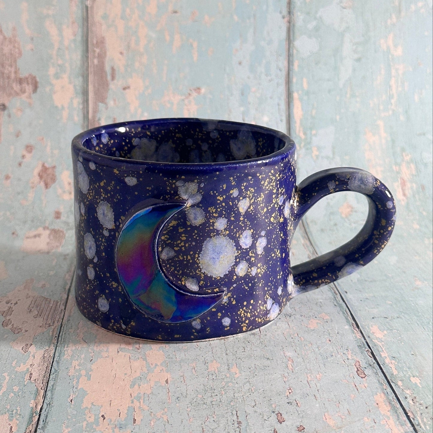 Blue Moon Mug, Large Ceramic Cup - FJD Ceramics