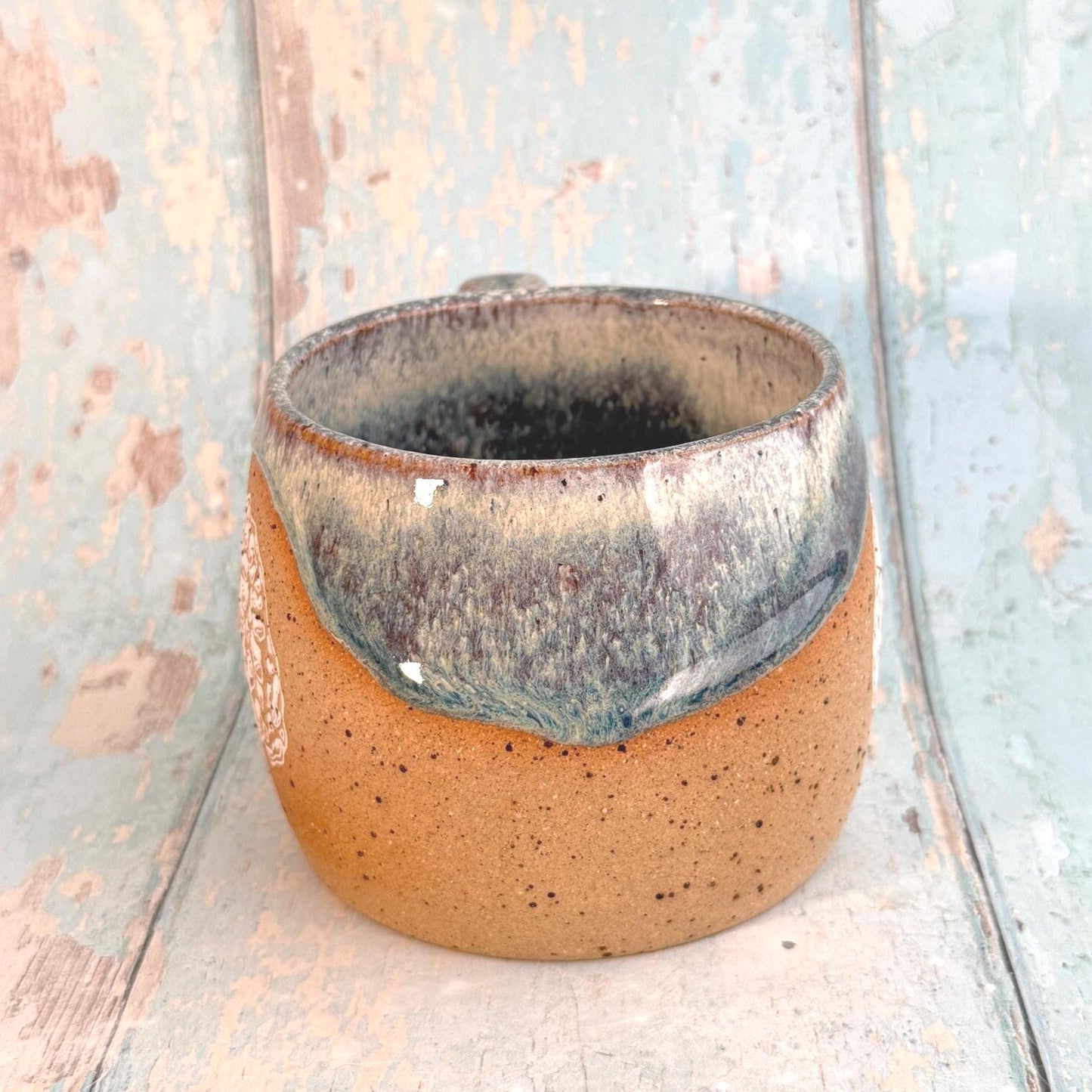 Blue Mushroom Mug, Fungi Ceramic Cup - FJD Ceramics