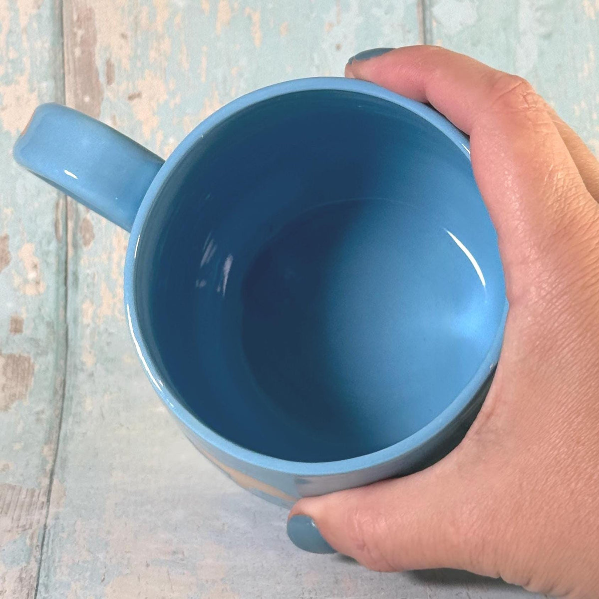 Blue Rain Mug, Handmade Ceramic Cup, Lightening Weather - FJD Ceramics