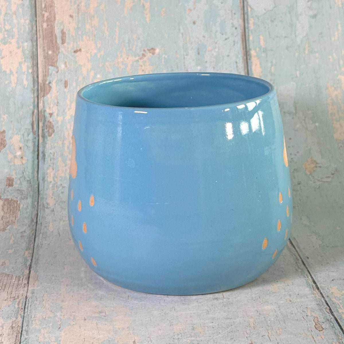 Blue Rain Mug, Handmade Ceramic Cup, Lightening Weather - FJD Ceramics