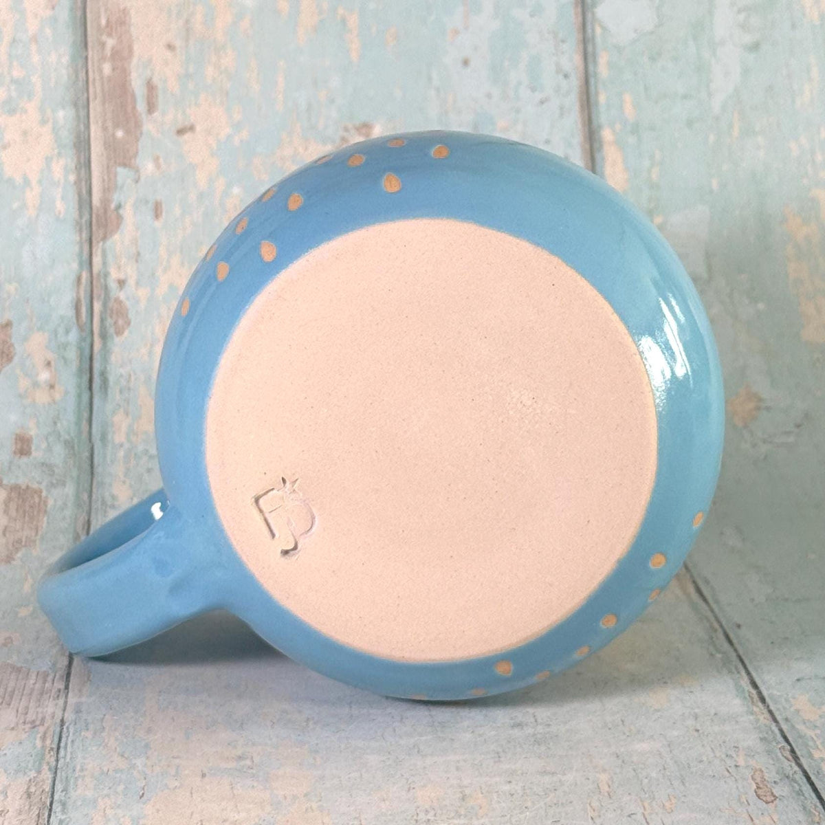 Blue Rain Mug, Handmade Ceramic Cup, Lightening Weather - FJD Ceramics