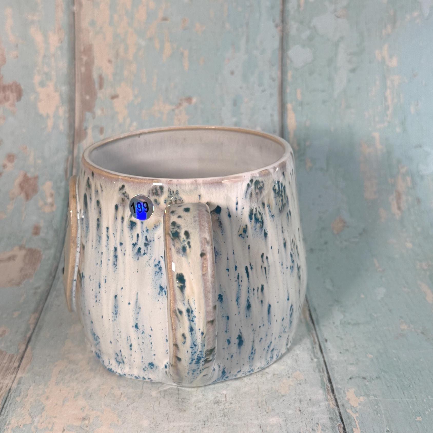 Blue Seahorse Mug, Large Ceramic Cup - FJD Ceramics